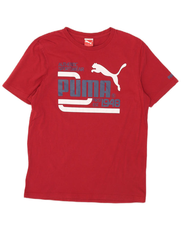 Puma Herre grafisk T-shirt Top Medium Rød Bomuld