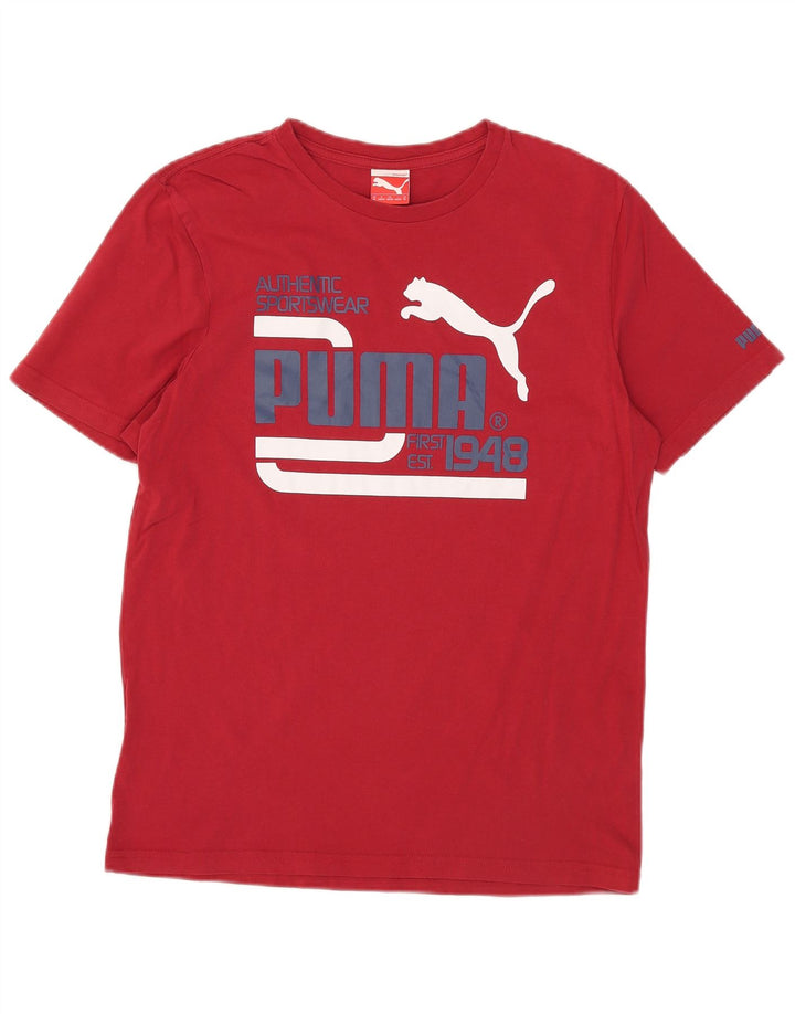 Puma Herre grafisk T-shirt Top Medium Rød Bomuld
