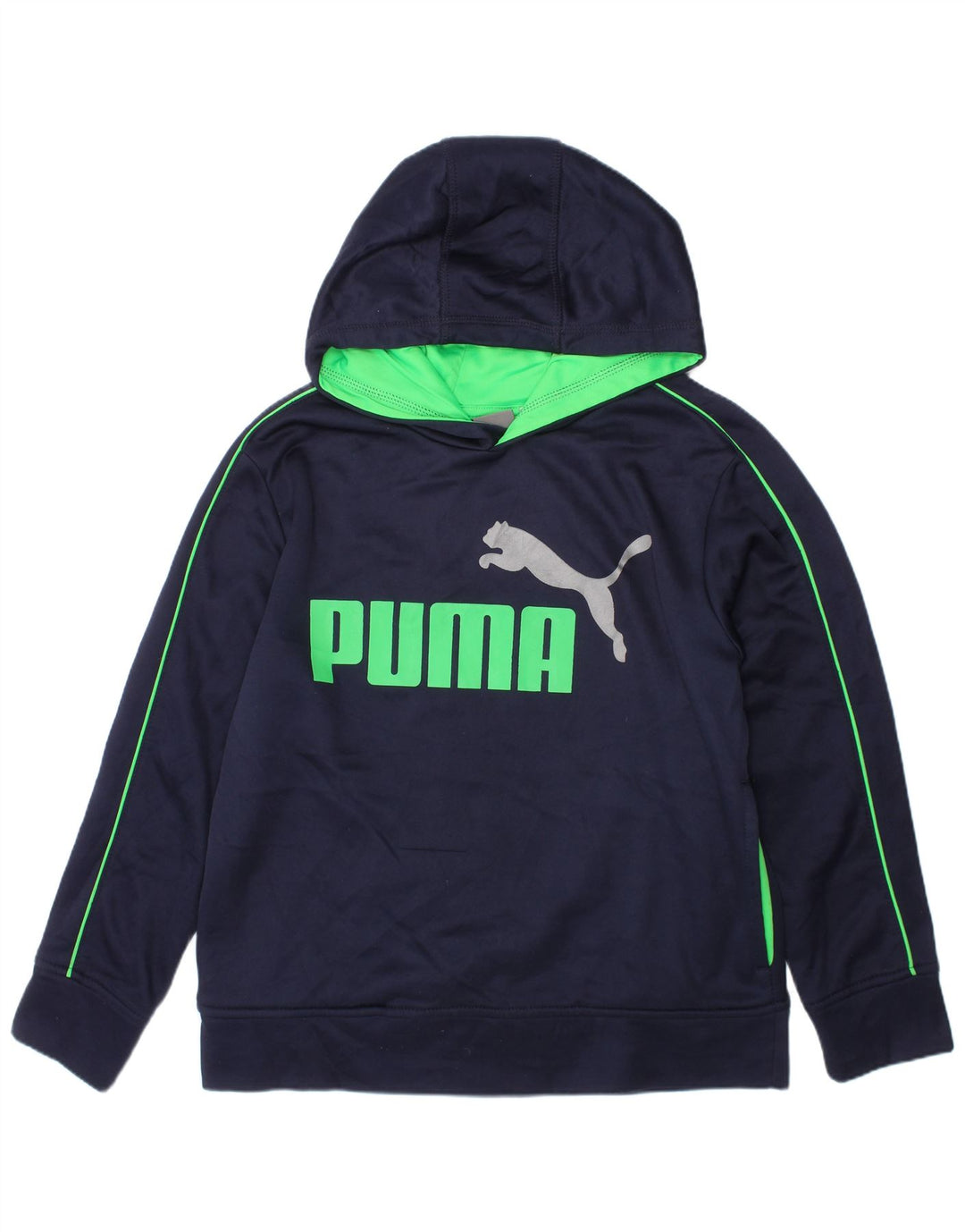 PUMA Grafisk hættetrøje til drenge 7-8 år Lille marineblå polyester