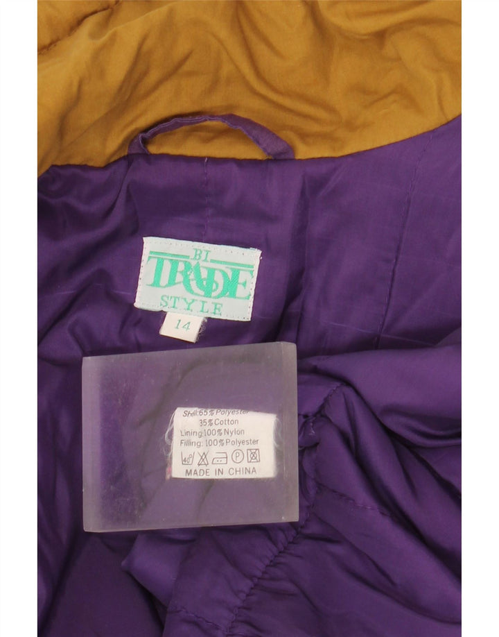 Vintage Dame Oversized Windbreaker Coat UK 14 Large Purple Polyester