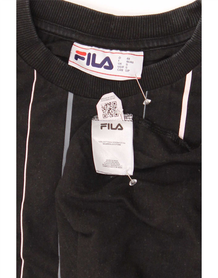 Fila herre T-shirt top lille sort stribet bomuld