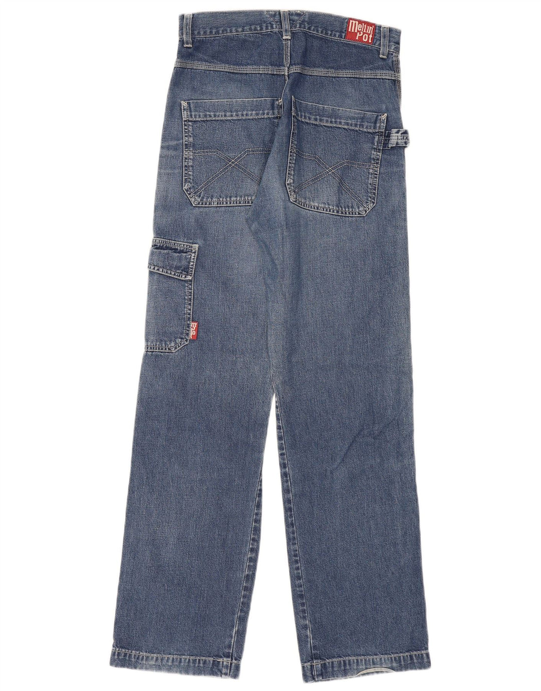 Meltin' Pot Herre Cargo Straight Jeans W31 L31 Blå Bomuld
