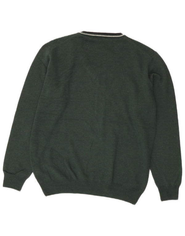 Fred Perry Boys V-hals sweater 15-16 år Grøn uld
