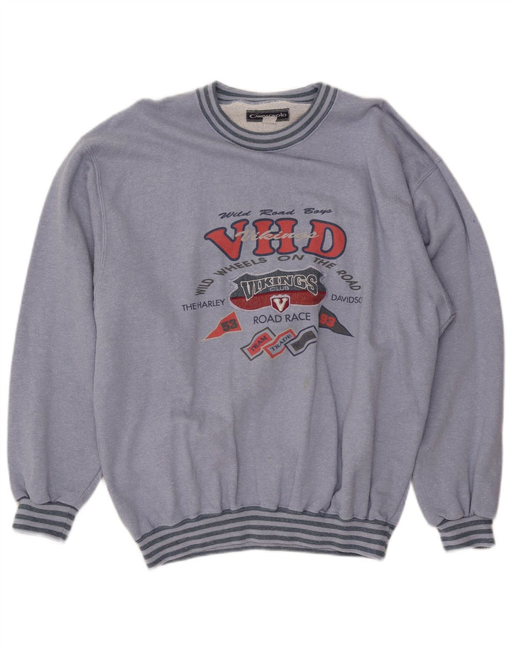 CAMPAGNOLO Herre Vikings Grafisk Sweatshirt Jumper IT 56 XL Blå Bomuld