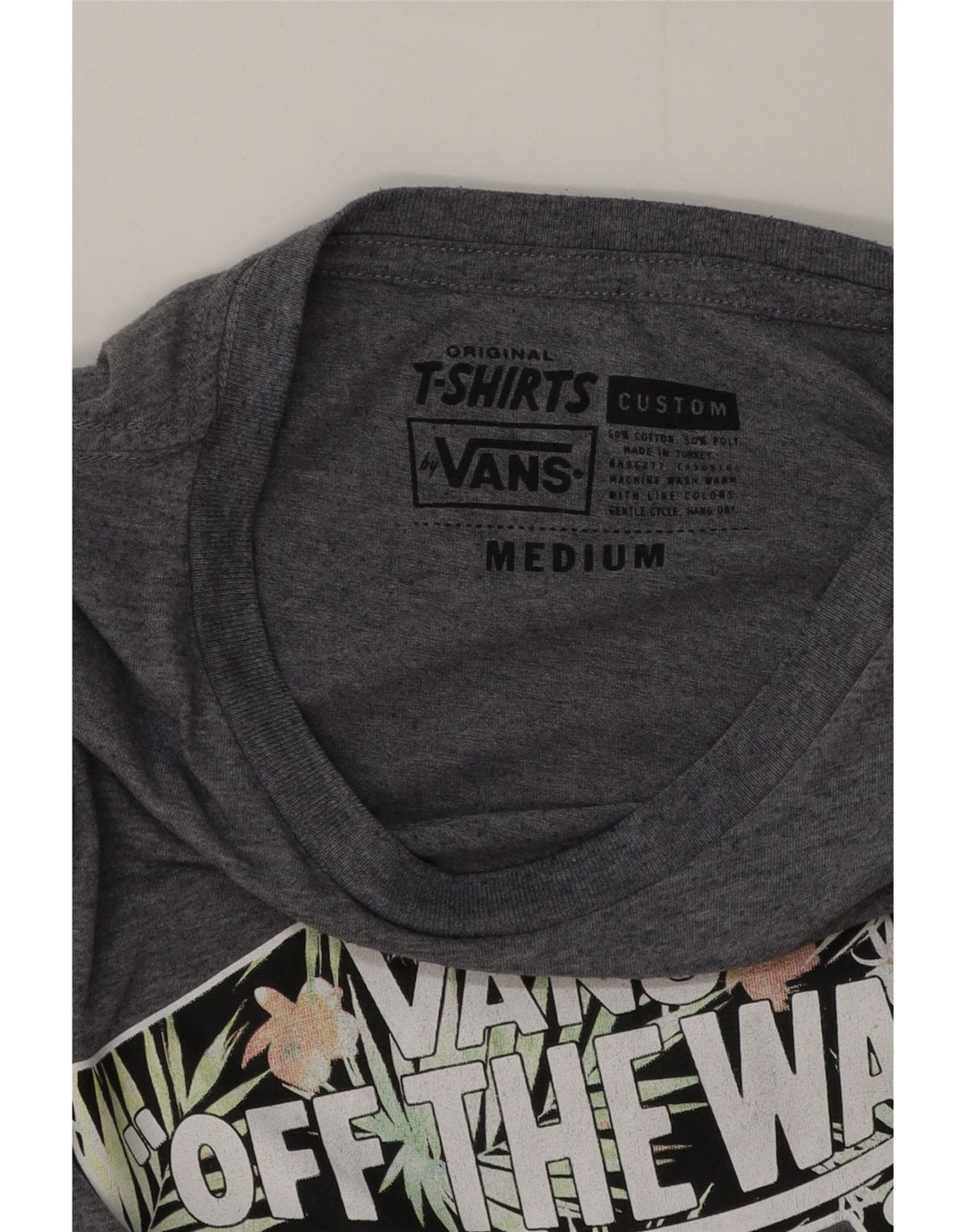 Vans Herre grafisk T-shirt Top Medium Grey Flecked Bomuld