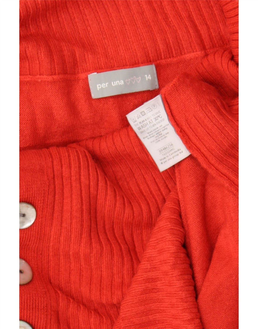 Per Una Dame Roll Neck Jumper Sweater UK 14 Medium Orange Akryl