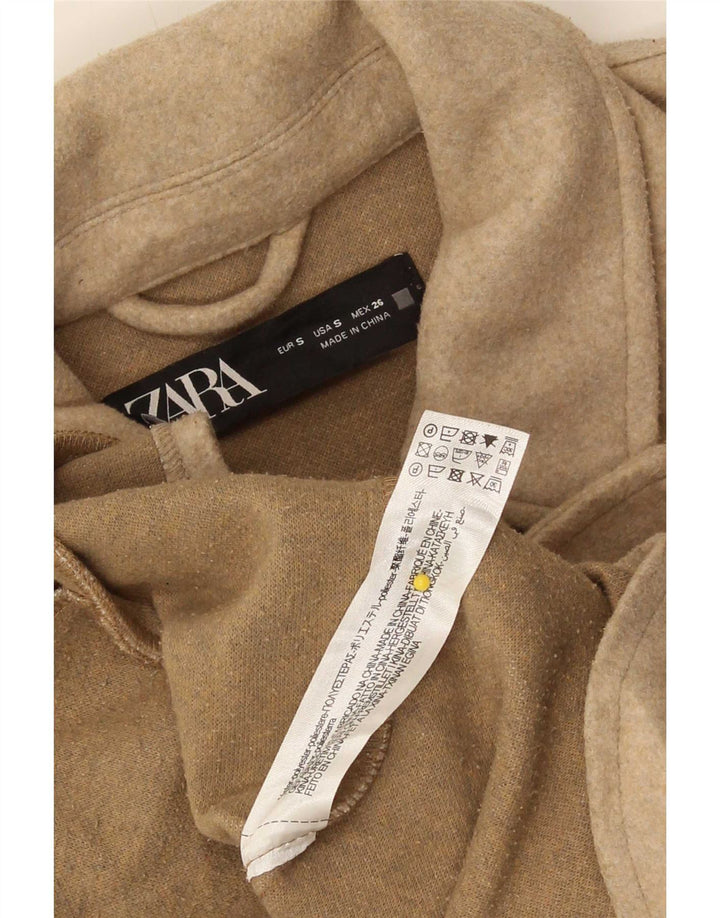 Zara Womens Oversized Utility Jacket UK 10 Small Beige Polyester