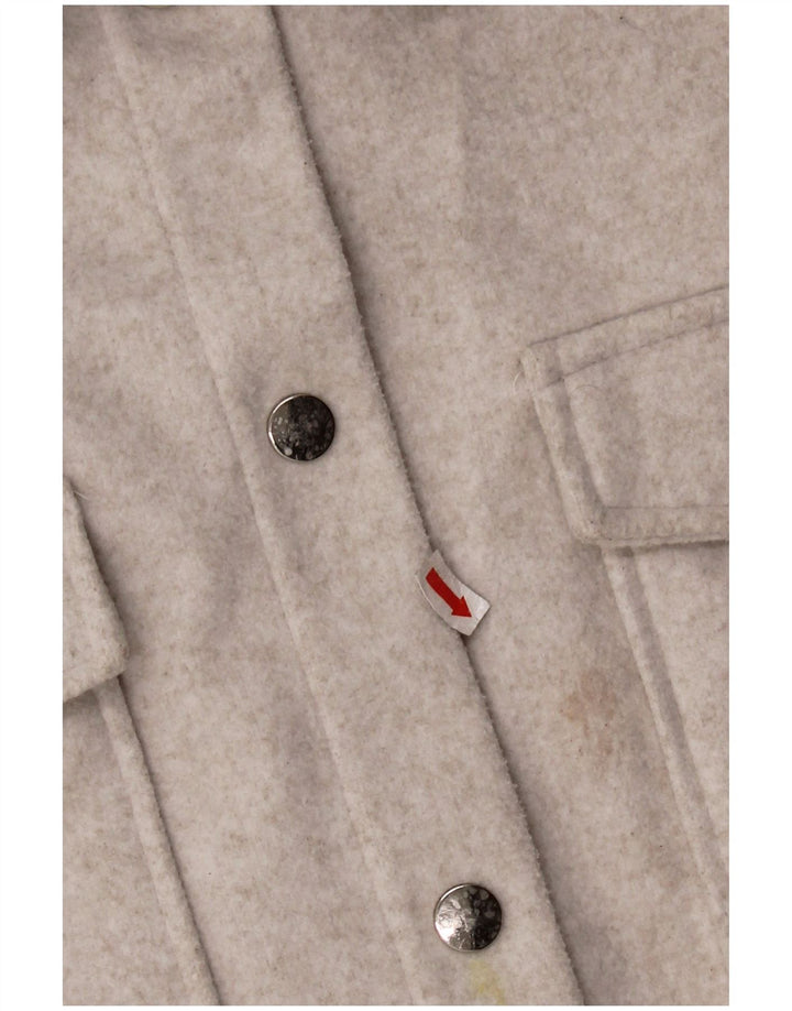 Zara Dame Oversized Shacket Fleeceskjorte UK 16 Large Grå Polyester