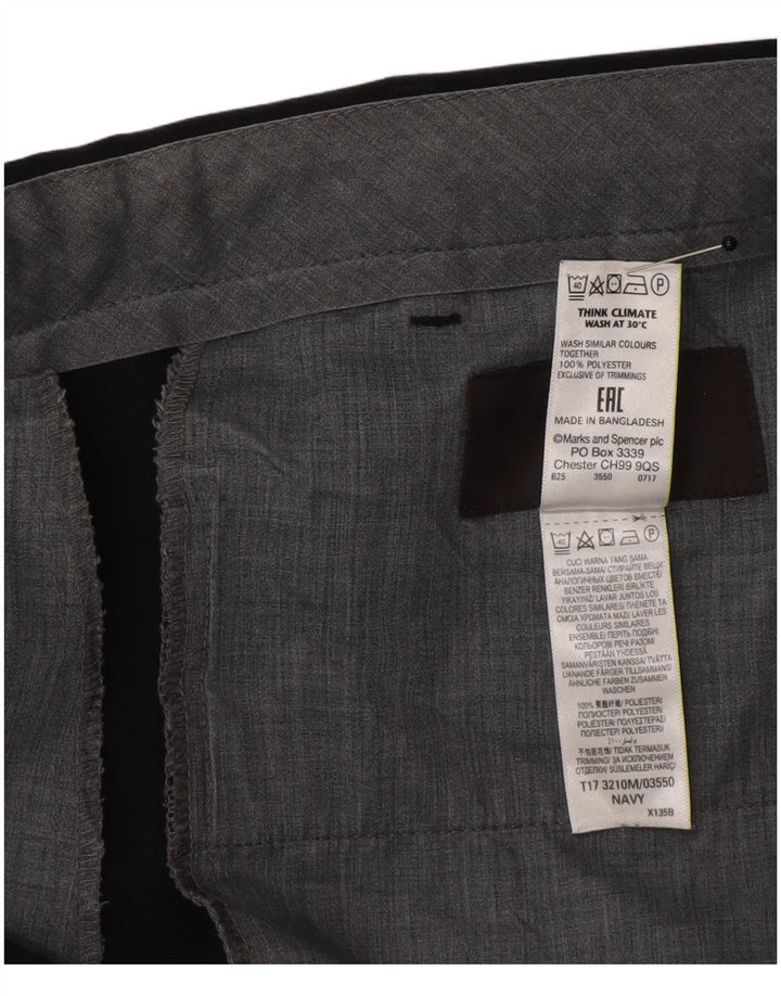 Marks & Spencer Herre Straight Regular Suit Bukser W40 L33 Navy Blue