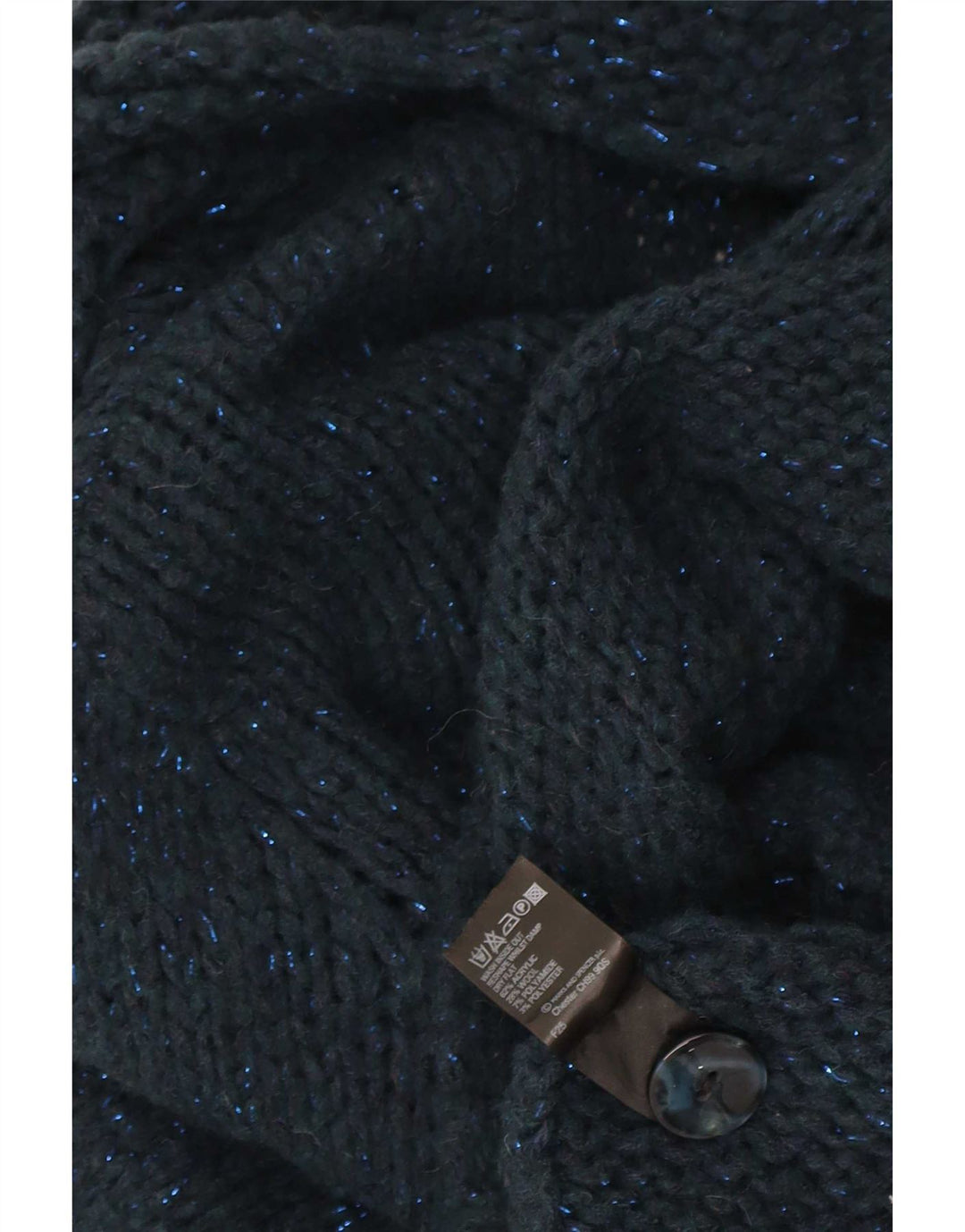 Marks & Spencer Dame Cardigan Sweater UK 16 Large Navy Blue Flecked