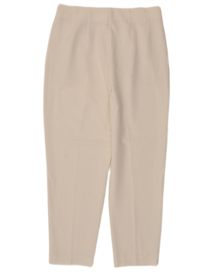 Marks & Spencer Dame Slim Cropped Trousers UK 12 Medium W30 L26 Off White