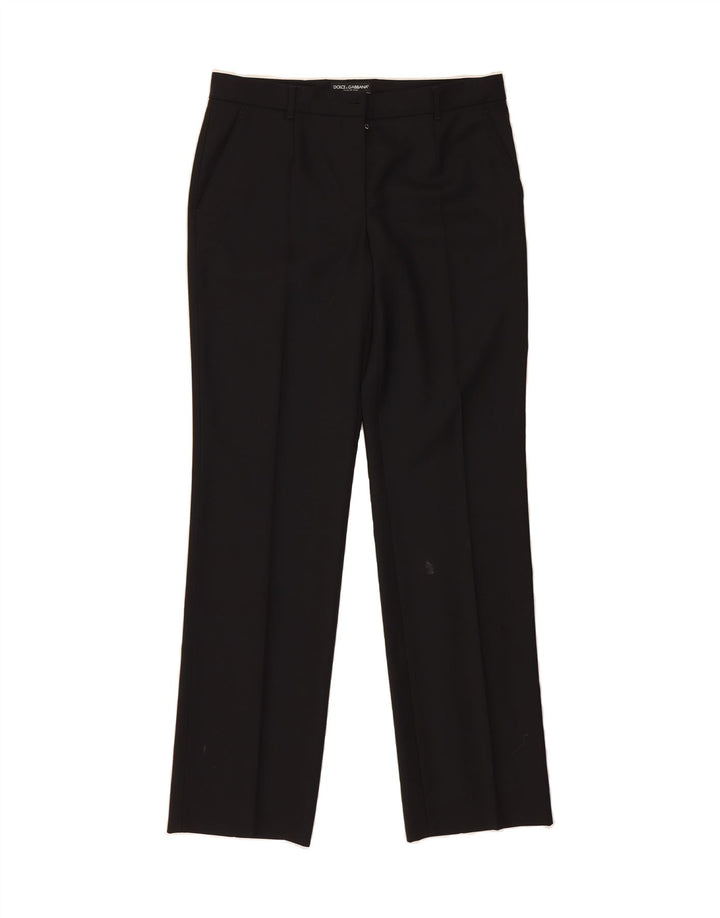 DOLCE & GABBANA Womens Straight Chino Trousers IT 44 Medium W34 L34 Black Vintage Dolce & Gabbana and Second-Hand Dolce & Gabbana from Messina Hembry 