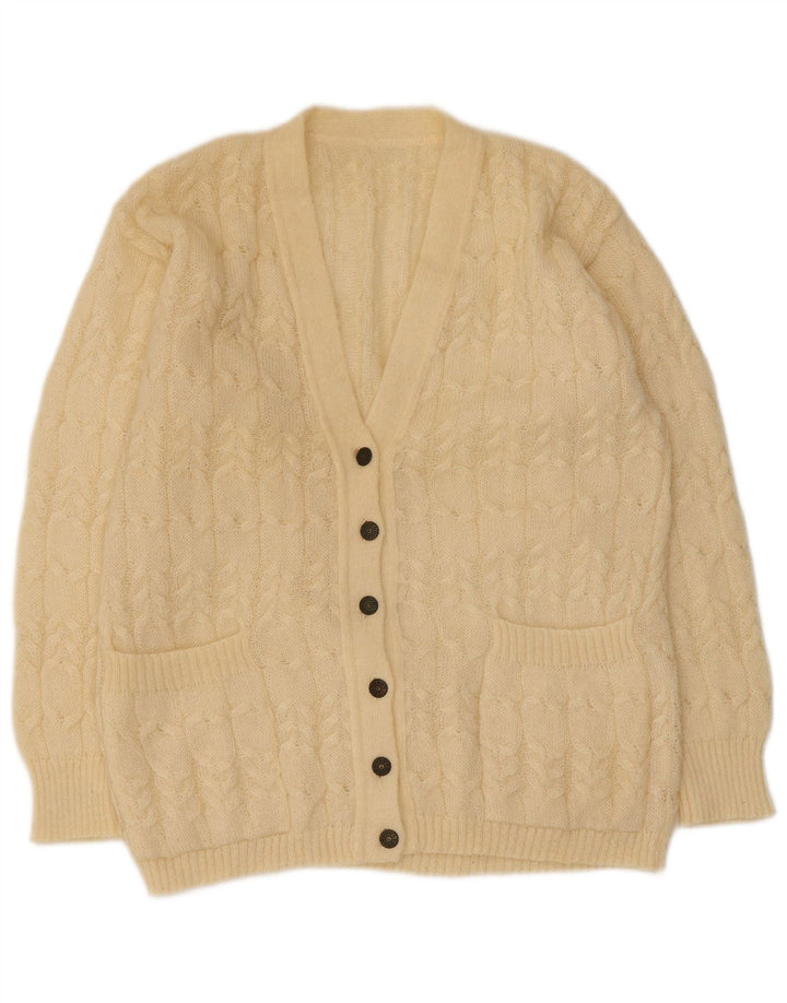 VINTAGE Dame Cardigan Sweater UK 16 Large Beige