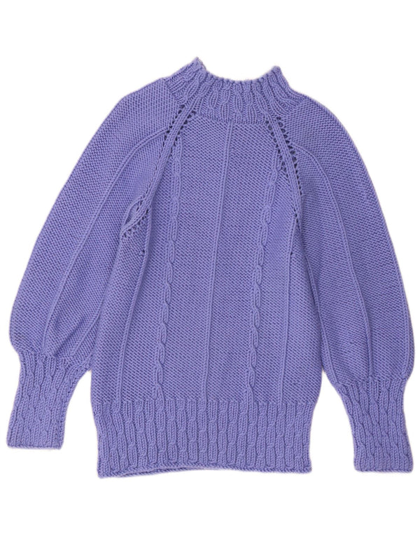 Vintage Dame Turtle Neck Jumper Sweater UK 16 Large Purple