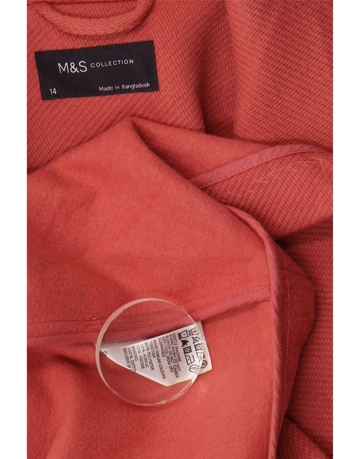 Marks & Spencer Dameoverfrakke UK 14 Medium Pink Polyester