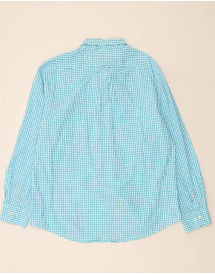 IZOD Mens Shirt XL Blue Gingham Cotton Vintage Izod and Second-Hand Izod from Messina Hembry 