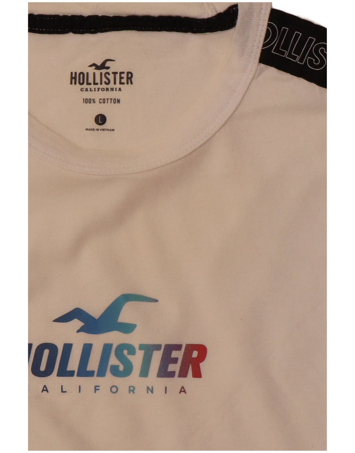 HOLLISTER Herre Grafisk Top Langærmet Stor Hvid Colourblock Bomuld