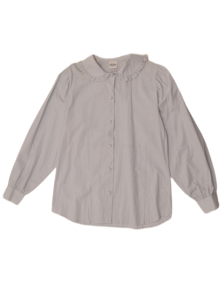 Benetton Dame Skjorte Bluse IT 42 Medium Blå Bomuld
