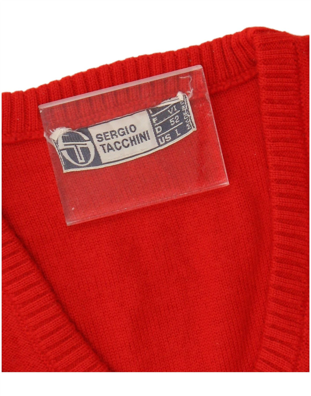 SERGIO TACCHINI Dame V-hals sweater UK 14 Large Red