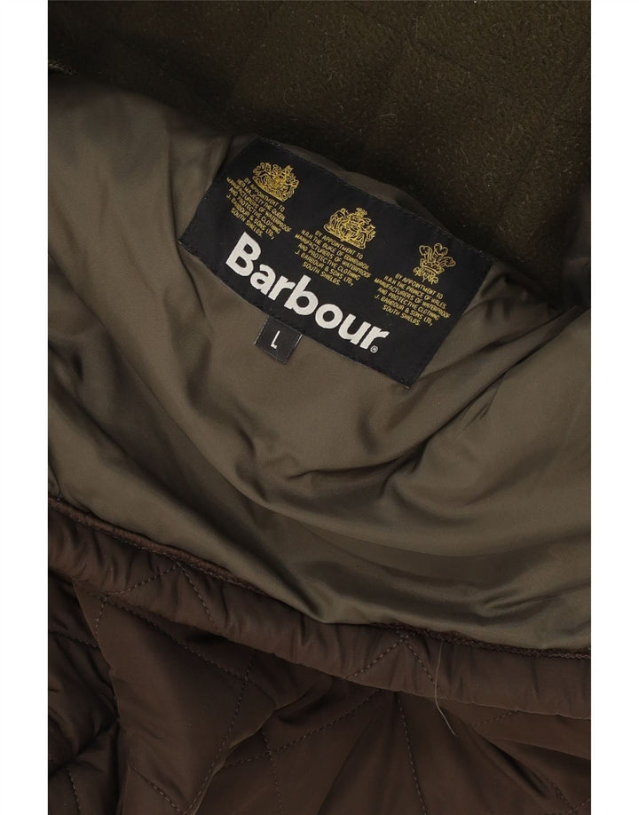 Barbour Herre quiltet jakke UK 40 Stor brun polyester