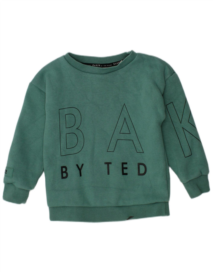 Ted Baker Boys Grafisk Sweatshirt Jumper 2-3 år Grøn Bomuld