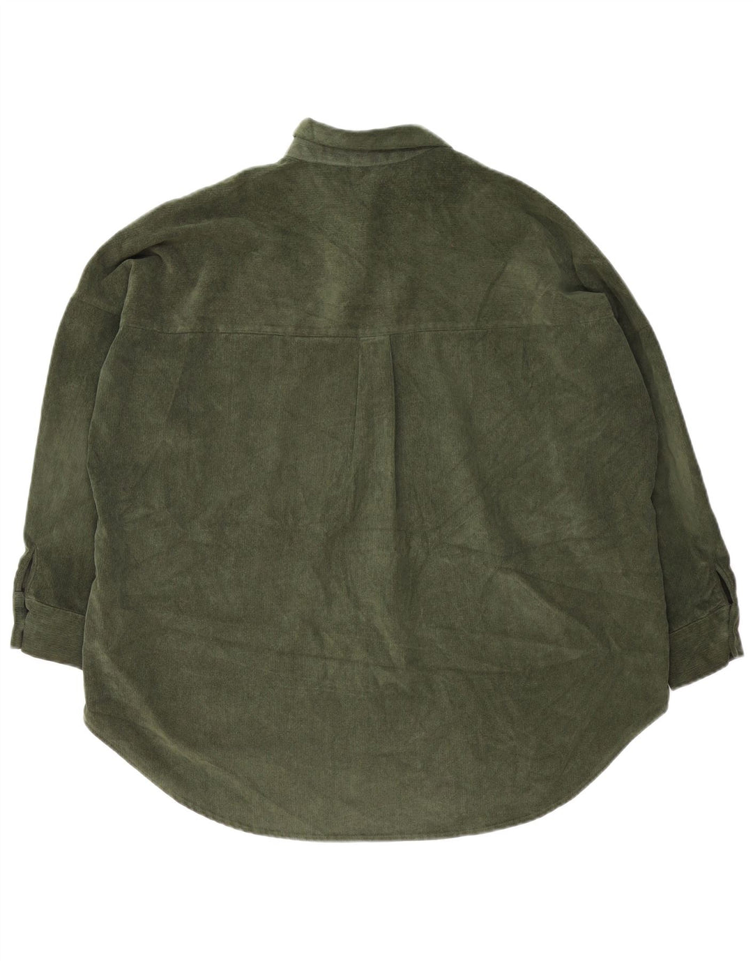 Zara Dame Oversized Corduroy Shirt UK 14 Medium Green Polyester