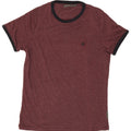 French Connection Herre T-Shirt Top Medium Bourgogne Bomuld