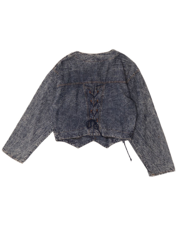 Canda Girls Crop Denim Jacket 15-16 Years Blue Cotton
