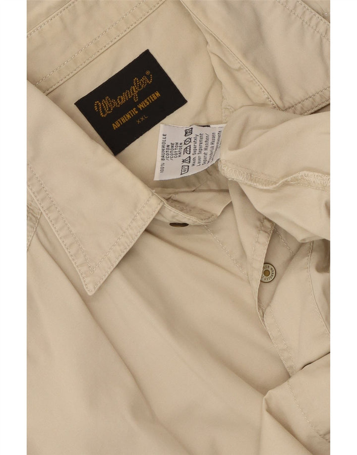 Wrangler kortærmet herreskjorte 2XL beige bomuld