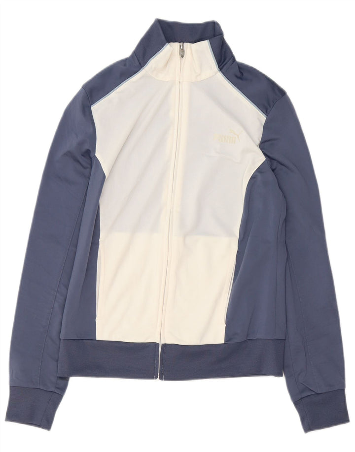 Puma træningsdragt topjakke til kvinder UK 12 Medium Navy Blue Colourblock