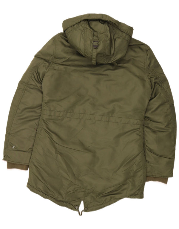 SUPERDRY Parkajakke med hætte til kvinder UK 14 Medium Khaki Nylon