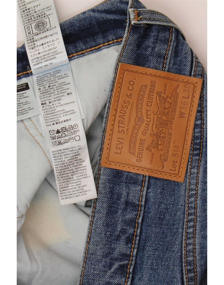 Levi's Herre 514 Straight Jeans W36 L30 Blå Bomuld