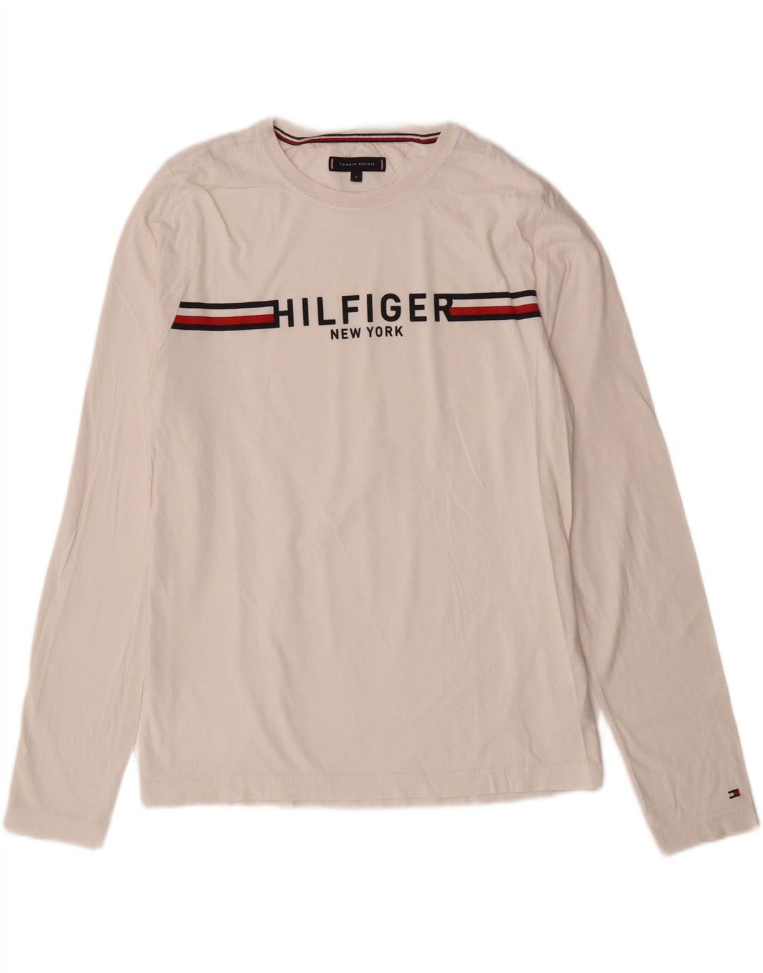 TOMMY HILFIGER Herre grafisk top Langærmet Medium Off White stribet