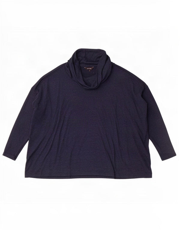 Phase Eight Dame Oversized Top 3/4 ærmer UK 10 Small Navy Blue Viscose