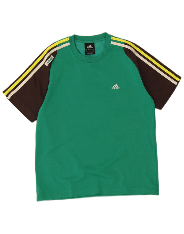 Adidas Herre T-Shirt Top Medium Grøn Colourblock Bomuld