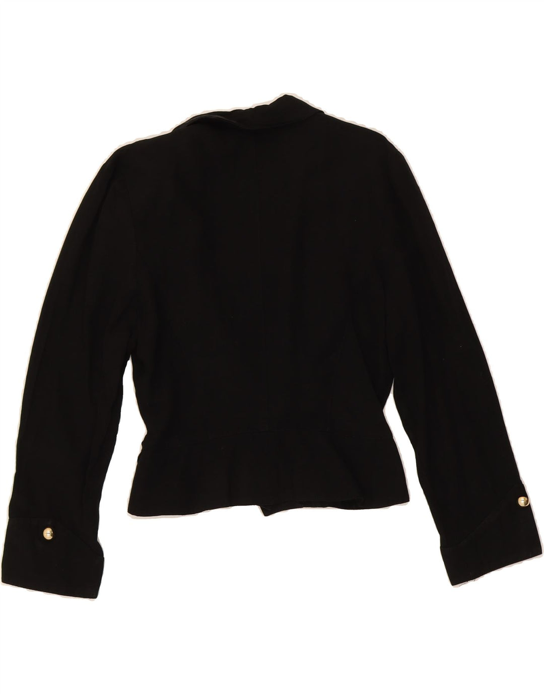 VINTAGE Womens 1 Button Blazer Jacket UK 14 Medium Black Viscose Vintage Vintage and Second-Hand Vintage from Messina Hembry 