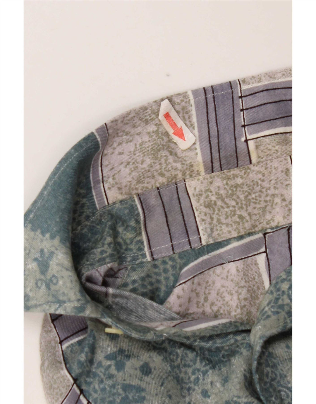 Fitzroy Herreskjorte Stor Grøn Patchwork Viscose