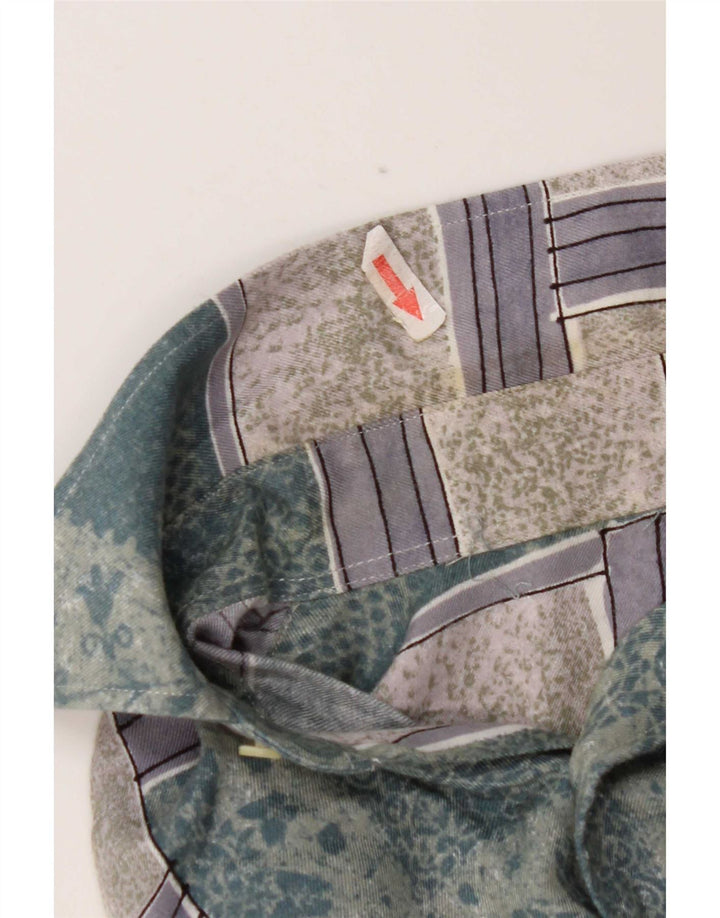 Fitzroy Herreskjorte Stor Grøn Patchwork Viscose