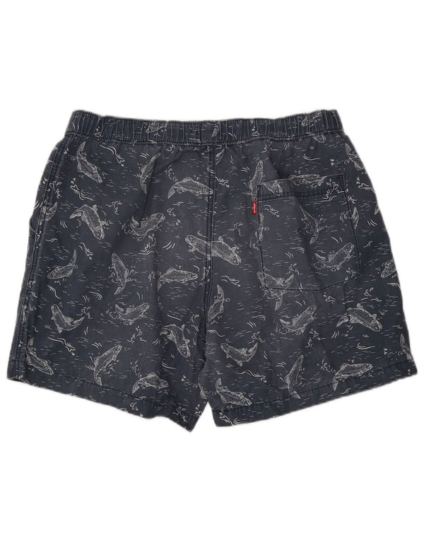 Levi's Mens Abstract Pattern Chino Shorts Large W34 Navy Blue Cotton