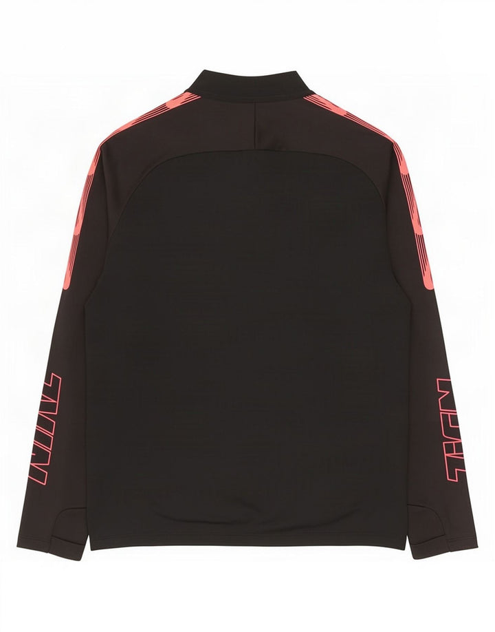 Nike Herre Dri Fit Pullover med lynlås-hals Træningsdragt Top Medium Sort Colourblock