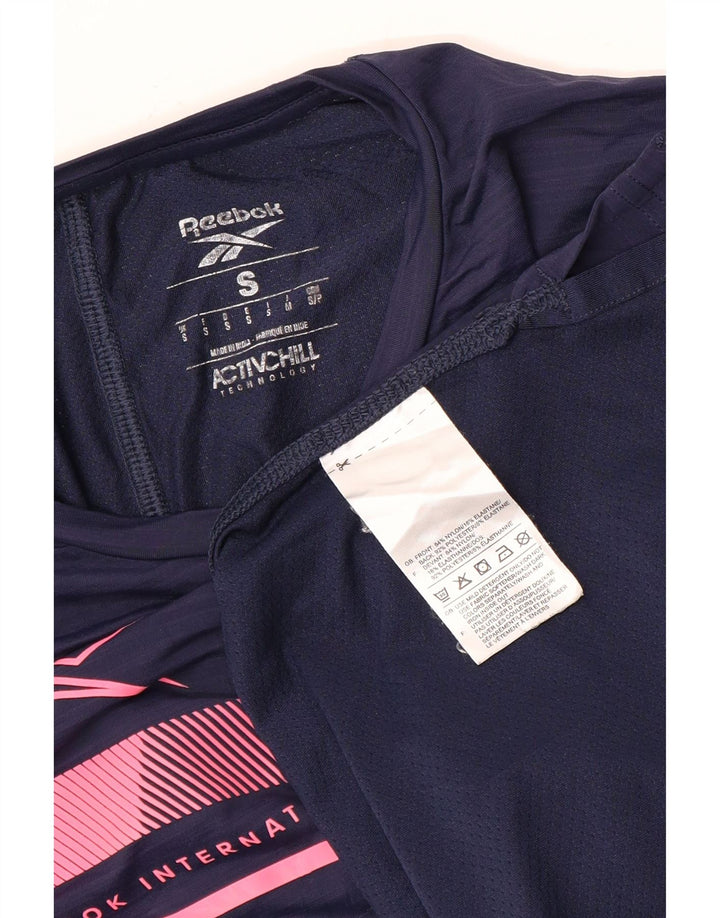 Reebok Herre grafisk T-shirt top lille marineblå nylon