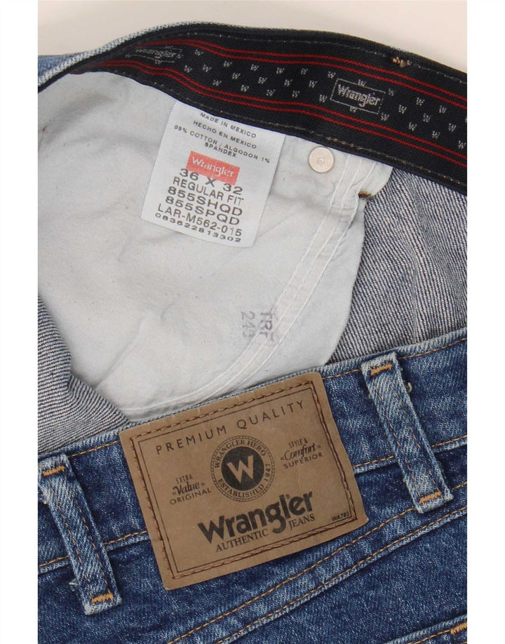 Wrangler Herre Regular Fit Straight Jeans W36 L32 Blå Bomuld