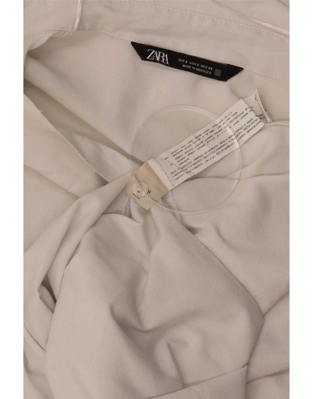 Zara Dame Oversized Skjorte UK 10 Small White Bomuld