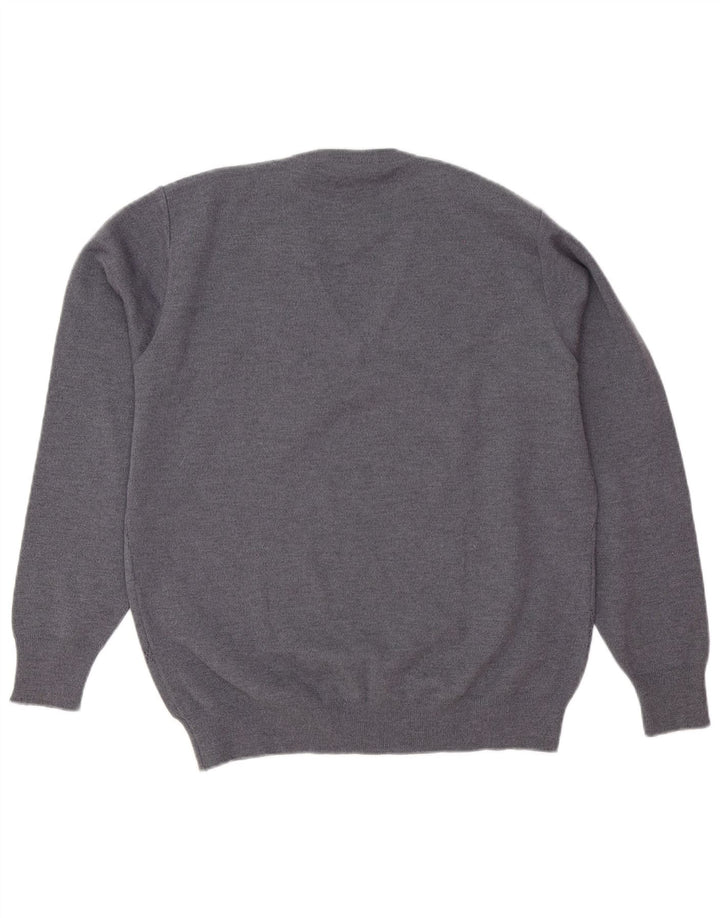 Vintage Herre V-hals sweater Medium Grey Argyle/Diamond Wool
