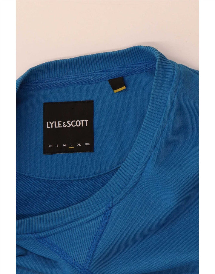 Lyle & Scott Herre Sweatshirt Jumper Stor Blå Bomuld