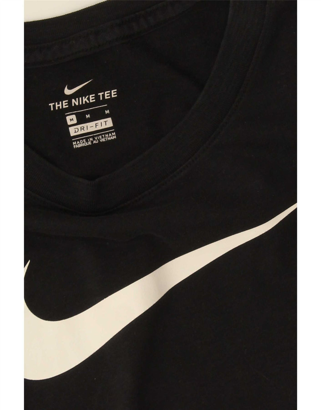Nike Dame Dri Fit Grafisk T-Shirt Top UK 14 Medium Sort