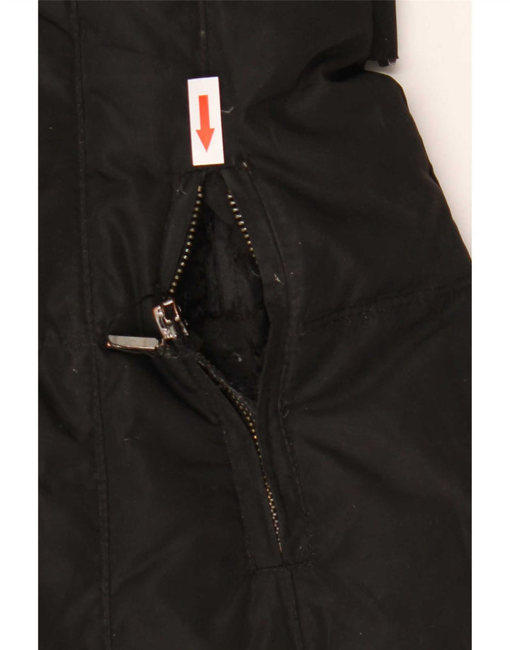 Zara Womens Polstret Frakke UK 10 Small Black Polyester