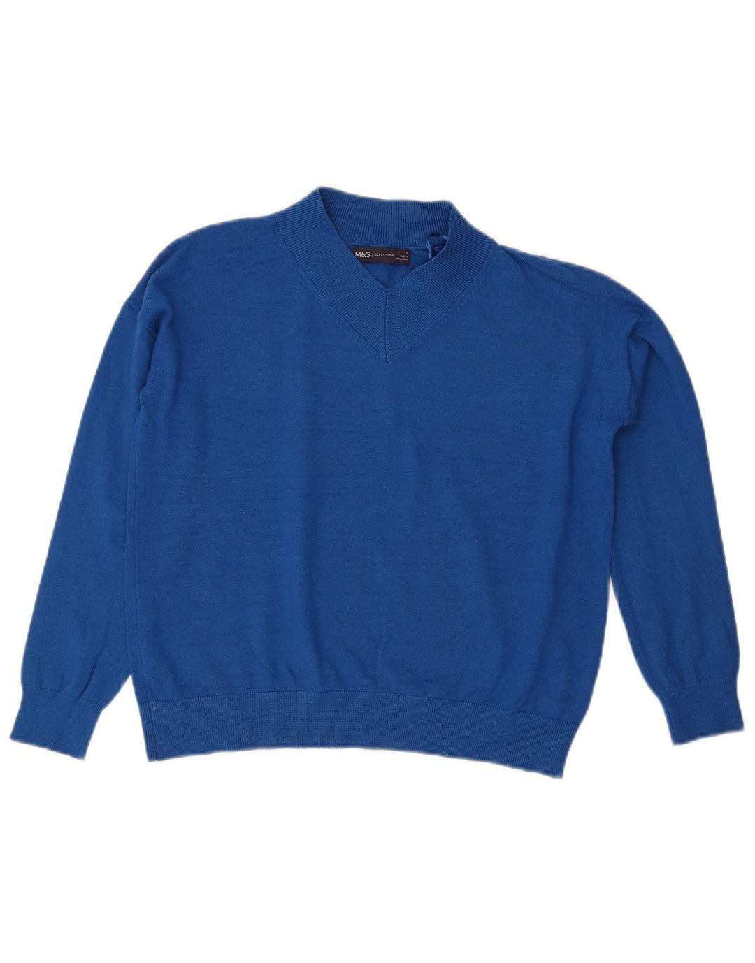 Marks & Spencer Womens Crop V-hals sweater UK 10 Small Blue