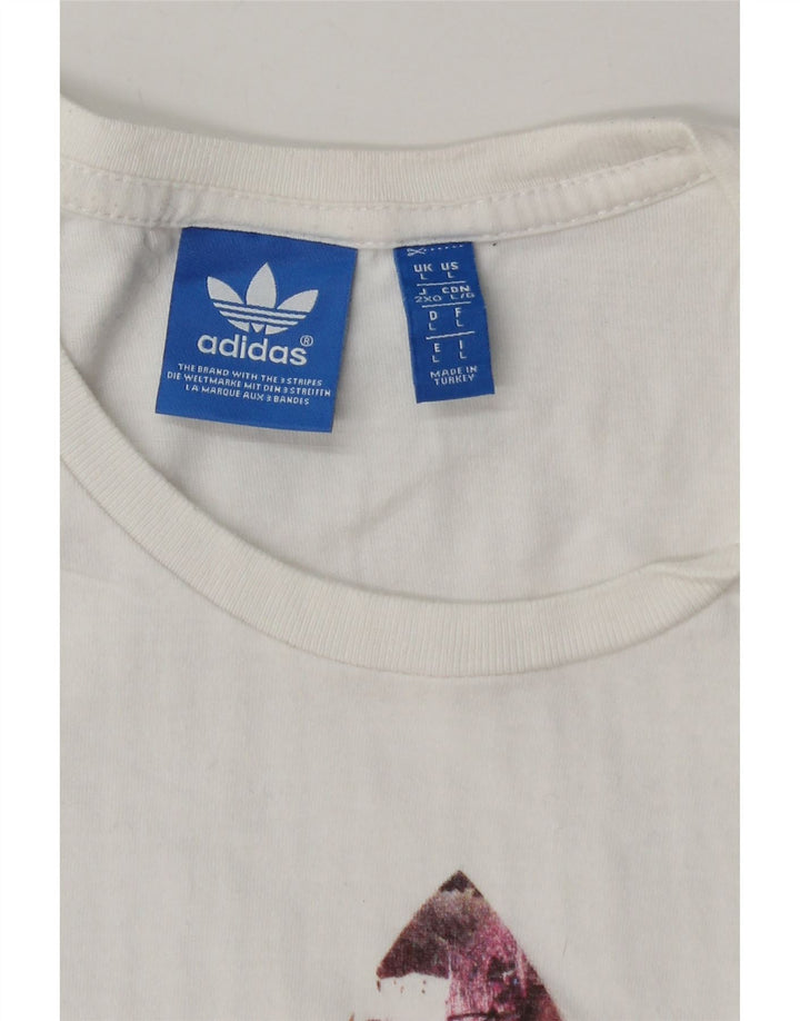Adidas Grafisk T-shirt top til mænd, stor hvid