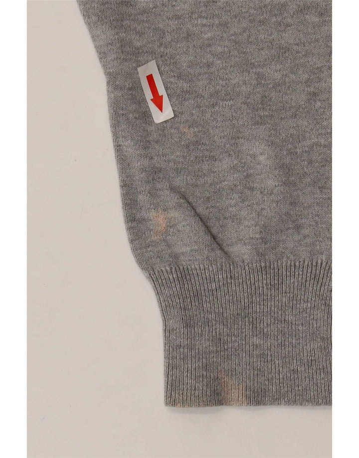 Marks & Spencer Dame V-hals sweater UK 10 Small Grey Bomuld